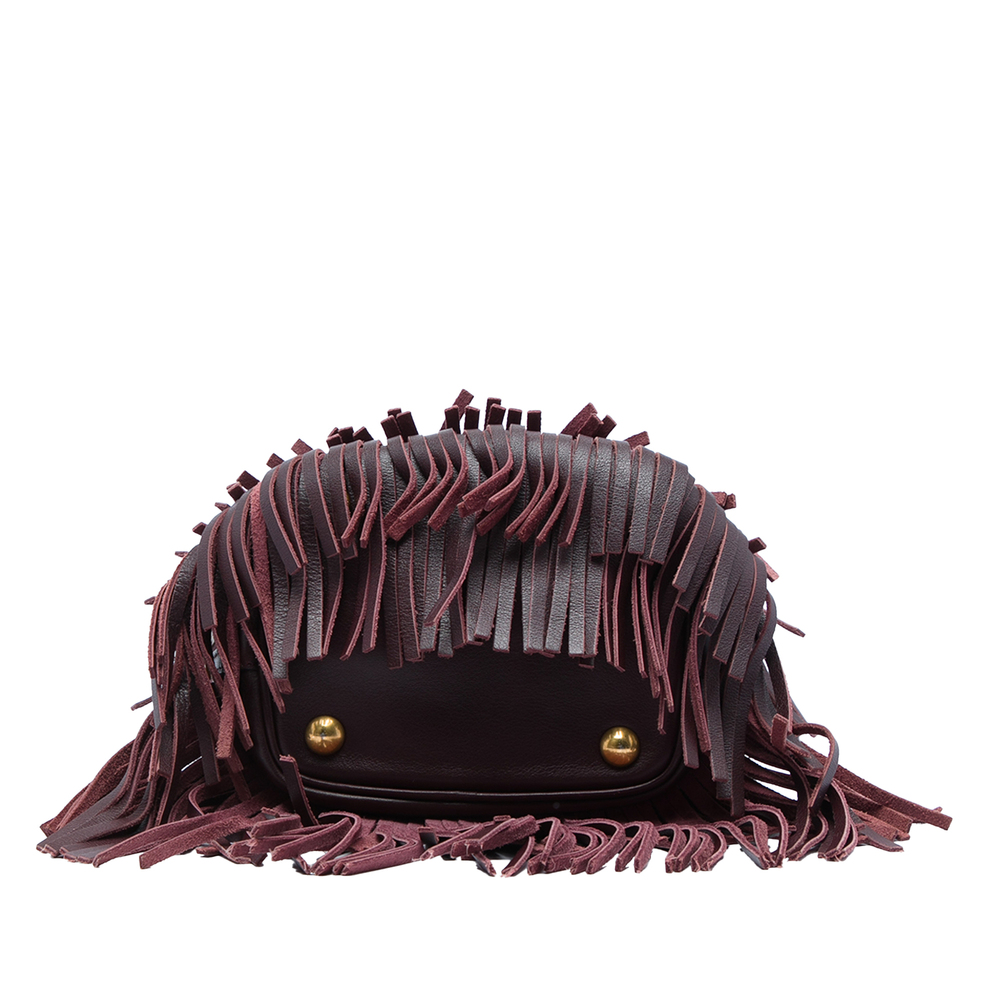 Pre-Loved Saint Laurent Small Calfskin Emmanuelle Fringe Bucket Bag - Picture 3 of 6